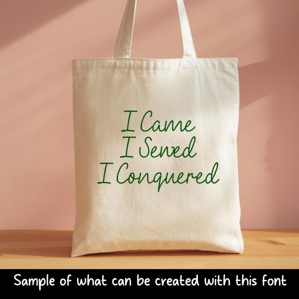 BX Embroidery Font' Skinny Script Lolly Doodles, Alphabet, 125mm.