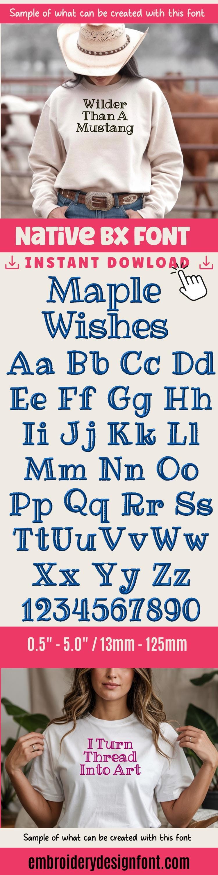 Native BX alphabet, Coastal Hug BX Embroidery Font 13mm-125mm V1.0