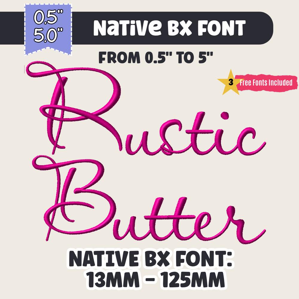BX Embroidery Font, Coastal Hug Native BX, 13mm-125mm Scalable Pro