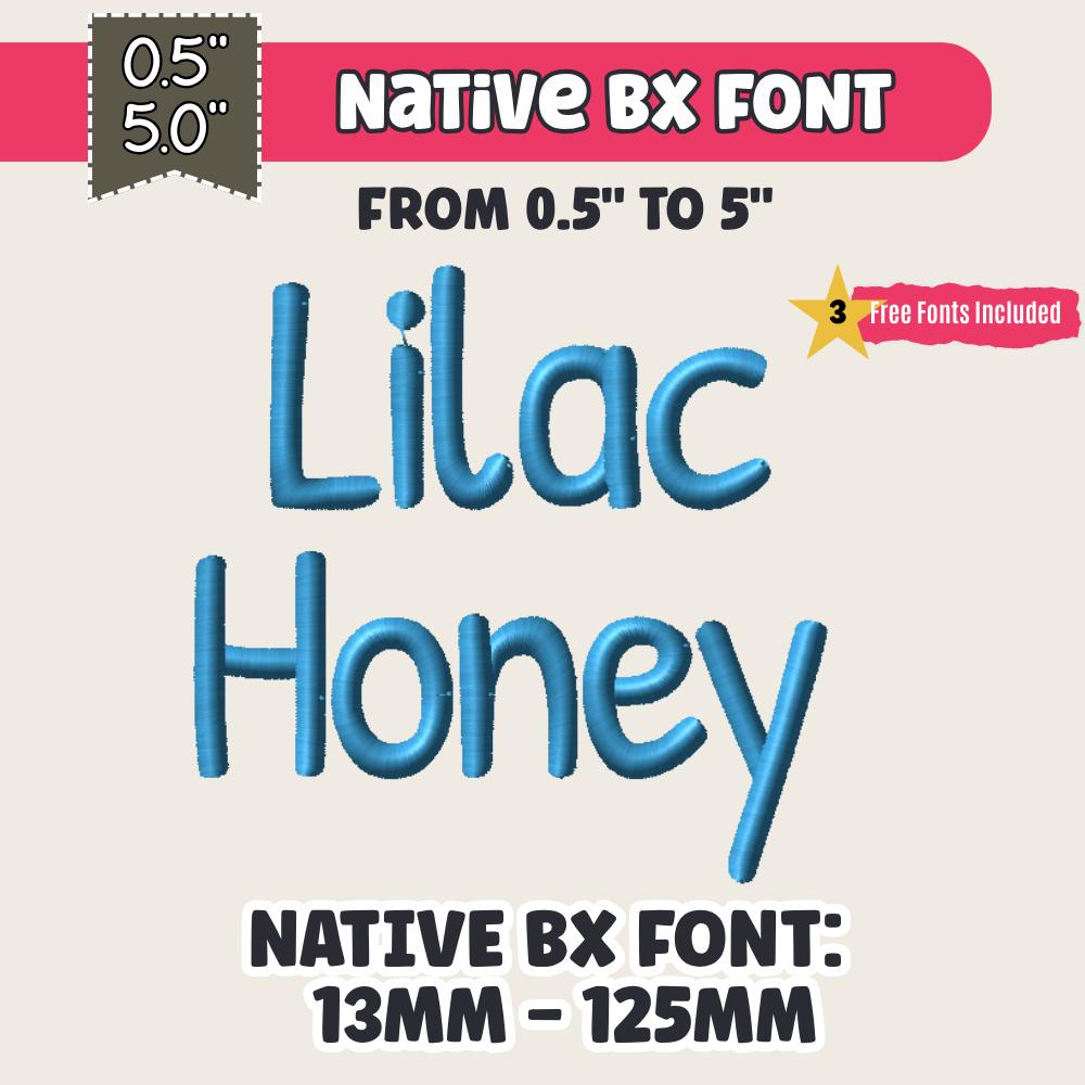 Native BX Font, Coastal Hug Embroidery Font BX.5, 13-125mm Script