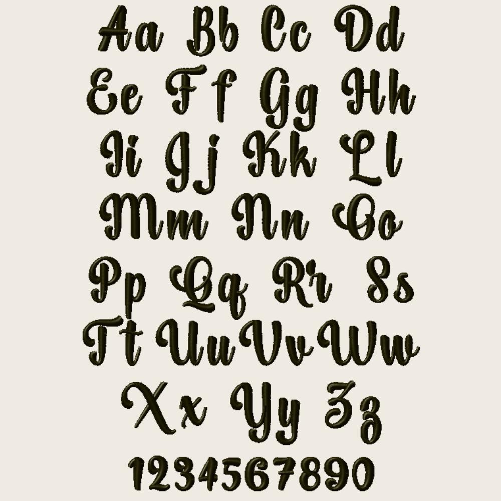 BX Embroidery Font, Teddy Tumble Native BX Embrilliance 13mm-125mm.