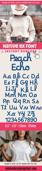 BX Embroidery Font, Coastal Hug Native BX, Scalable 13mm Editable