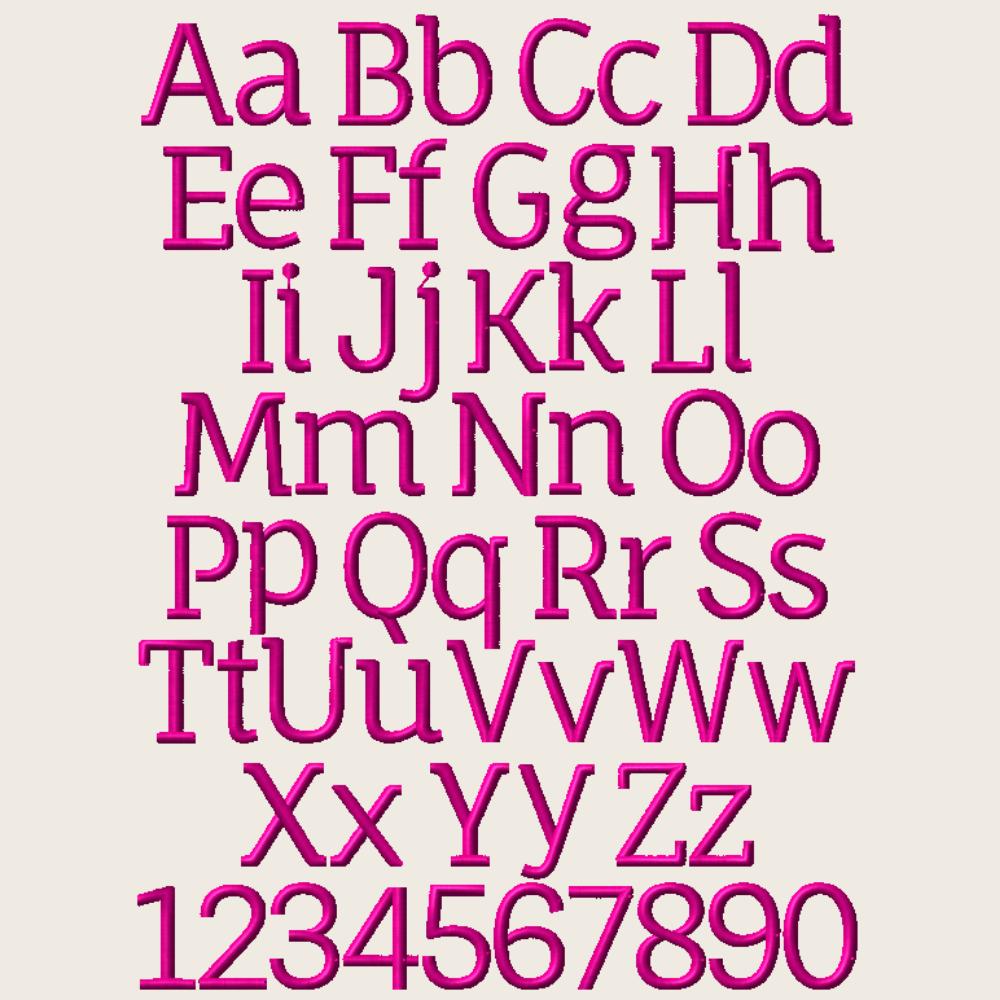BX Embroidery Font, Coastal Hug Fully Scalable 0.5"–5" (13–125mm)