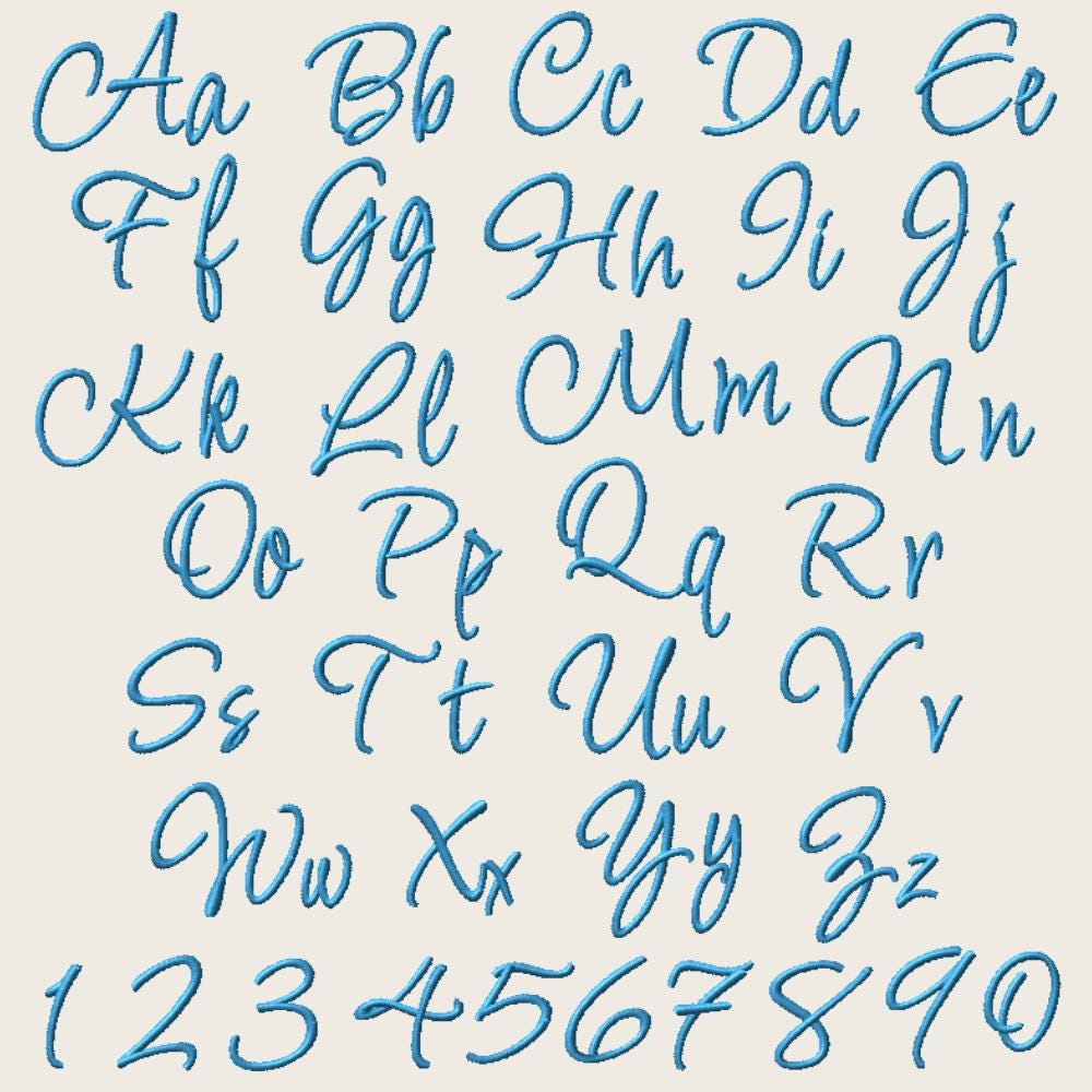 native BX font, Coastal Hug Embroidery Font, 13mm-125mm, BX 0.5-5