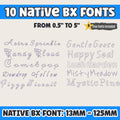 BX Embroidery Font, 10-Style Vintage Floral Alphabet, Native BX Set