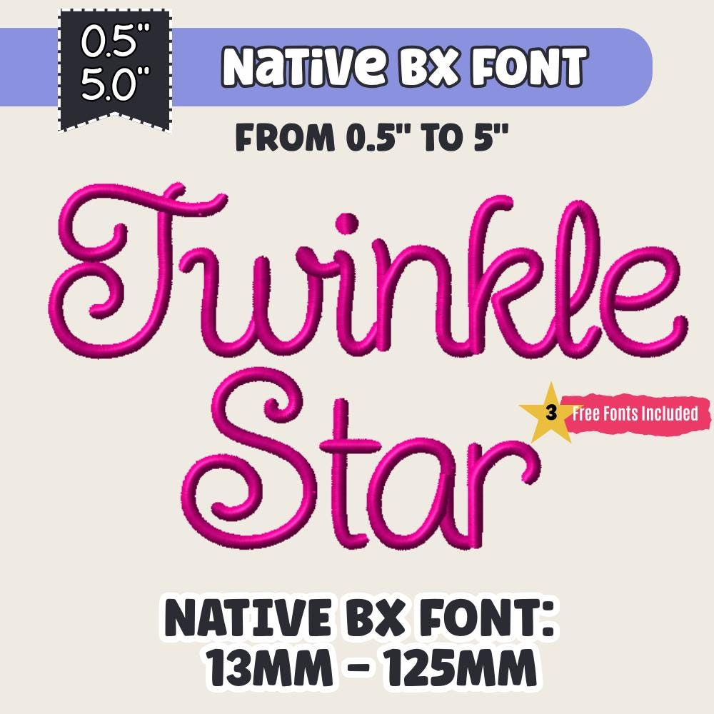 Native BX Embroidery Font, Coastal Hug BX, 13mm-125mm Scalable Pro