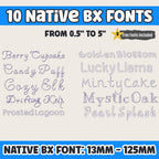 BX Embroidery Font', 10 Native BX Embrilliance Vintage Alphabet Set