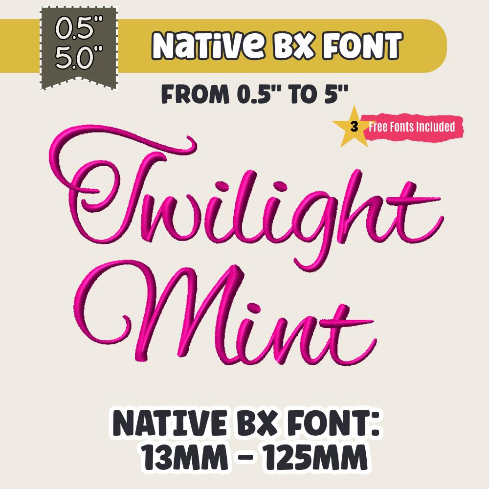 BX Embroidery Font, Coastal Hug BX Native Letterset 13-125mm Sets
