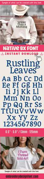 Native BX Font, Coastal Hug Embroidery Font BX, 13-125mm Editable