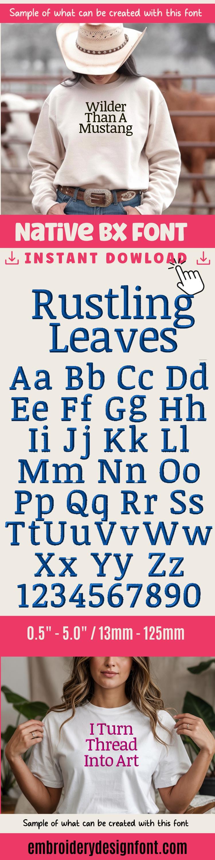 Native BX Font, Coastal Hug Embroidery Font BX, 13-125mm Editable