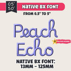 BX Embroidery Font, Coastal Hug Native BX, Scalable 13mm Editable