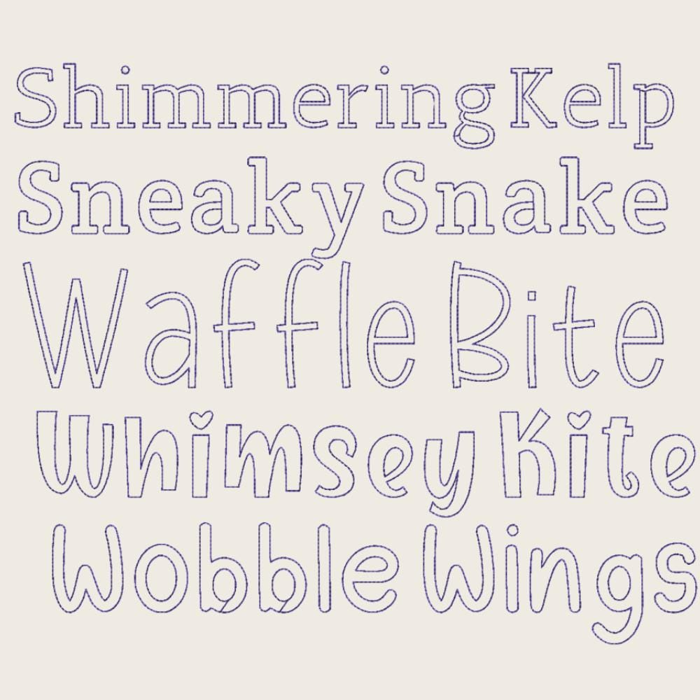 BX Embroidery Font, Coconut Drift Native Embrilliance Alphabetic