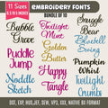 Machine Embroidery Font, BX Cursive Monogram Script, 11 Sizes PES