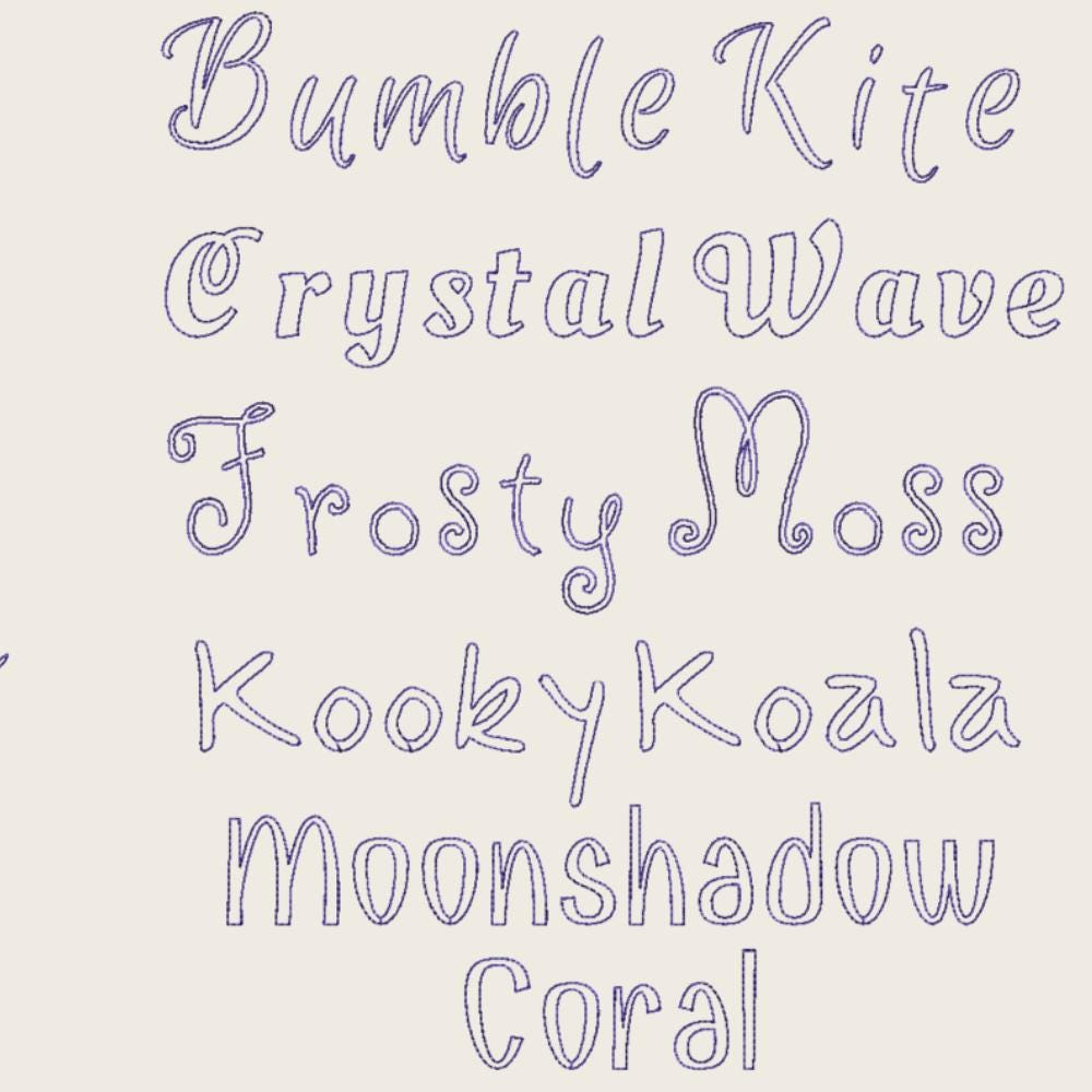 BX Embroidery Font', 10 Native BX Fonts, Vintage Floral Alphabet.
