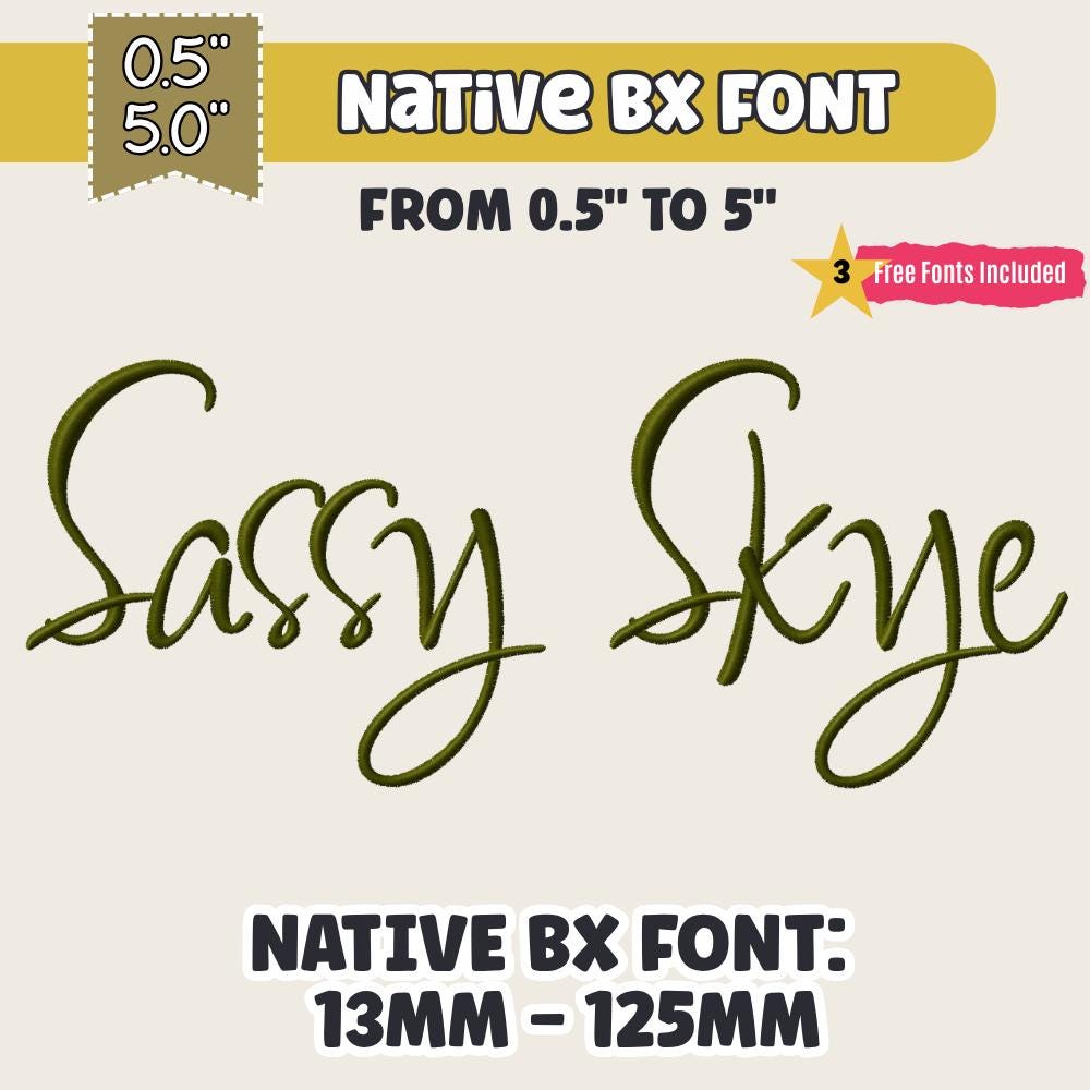 Native Bx Font, Coastal Hug BX Embroidery, 0.5"–5" Scalable