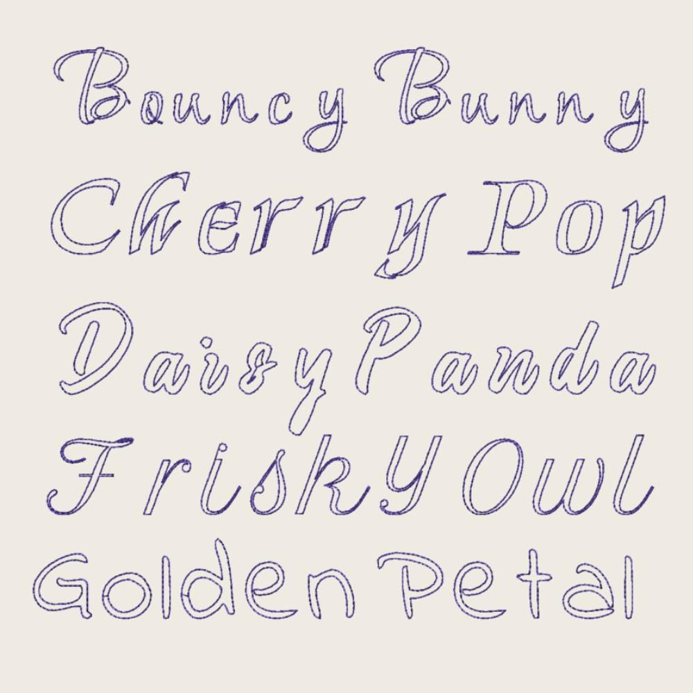BX Embroidery Font, 10 Font Set Native BX For Embrilliance, 13-125mm