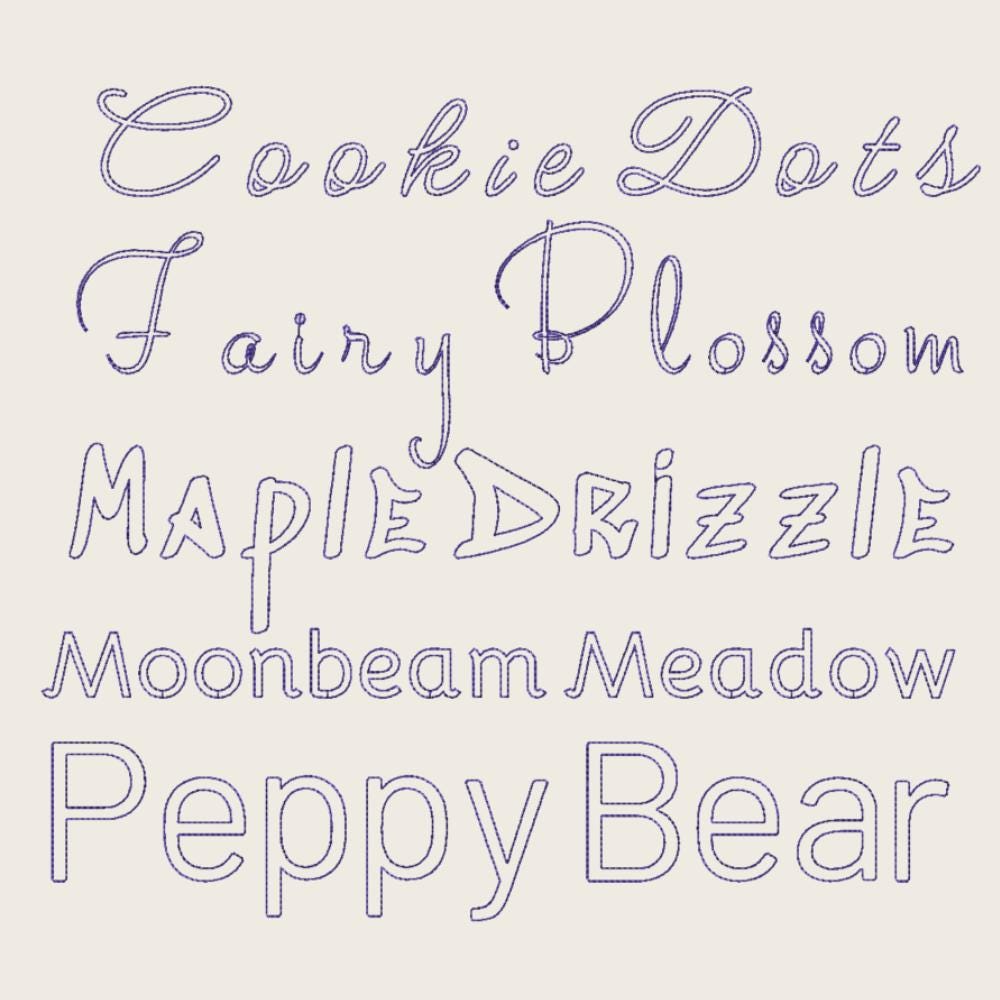 BX Embroidery Fonts' Native BX Embrilliance 10-Font Set 13mm–125mm