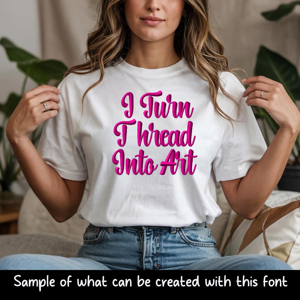 BX Embroidery Font, Teddy Tumble Native BX Embrilliance 13mm-125mm.
