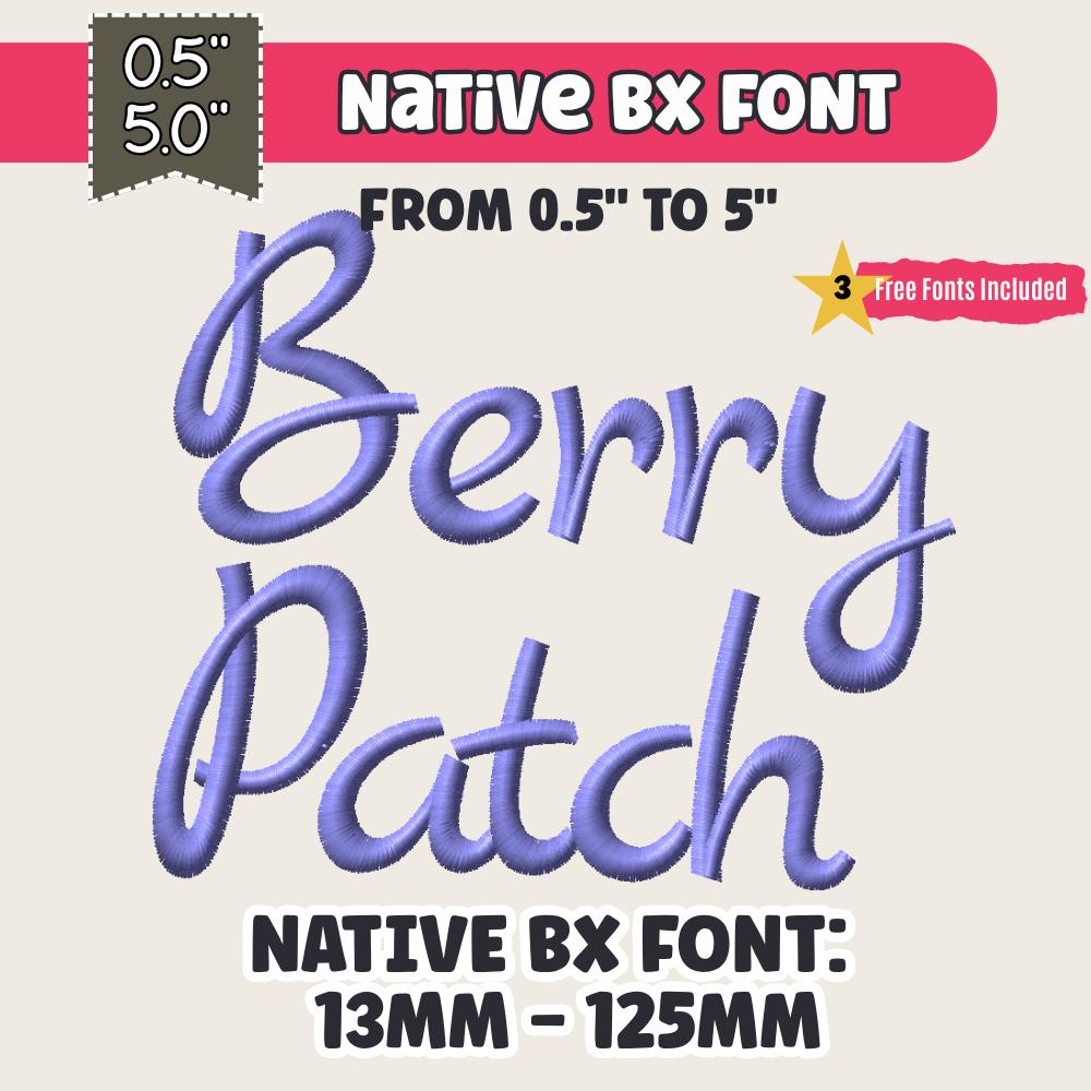 BX Embroidery Font, Coastal Hug Native BX, 0.5"–5" Letters Stitch