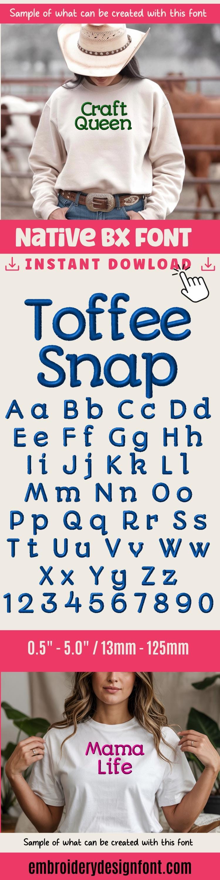 BX Embroidery Font', Coastal Hug Native BX Font, 13mm-125mm V1.0+