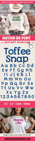 BX Embroidery Font', Coastal Hug Native BX Font, 13mm-125mm V1.0+