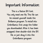 Native BX embroidery fonts', Bundle 522 Fonts, Editable 13mm–125mm