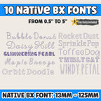 BX Embroidery Fonts' Native BX 10-Set Embrilliance Vintage 13-125mm