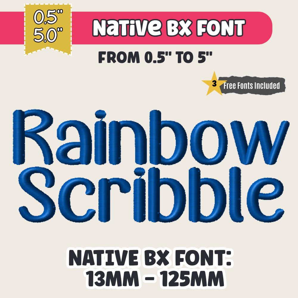 native bx embroidery font, CoastalHug Scalable 0.5-5in BX Font For
