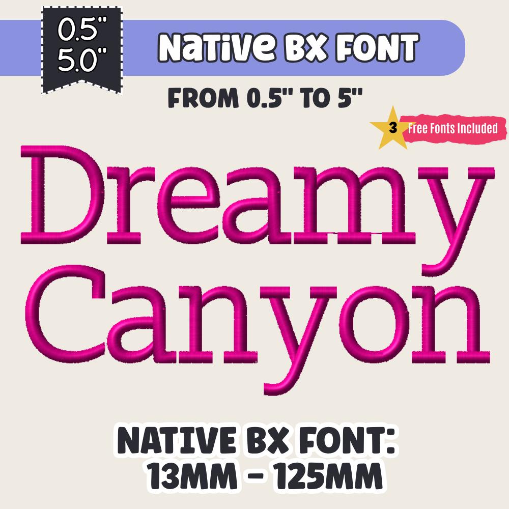 BX Embroidery Font' Coastal Hug Native BX Font, 13mm To 125mm Pro1