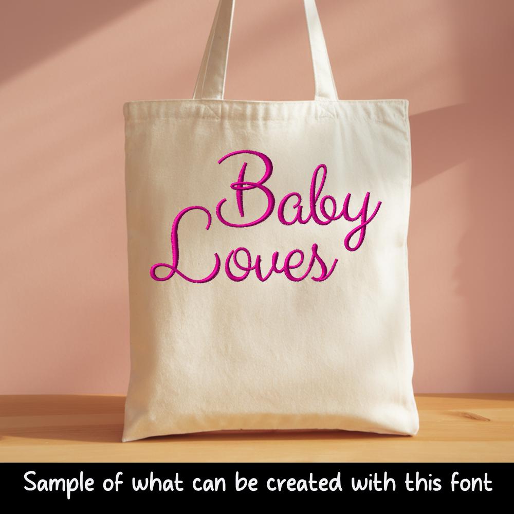 Native BX Font', Coastal Hug Embroidery Font, 0.5"–5.0" Resizable