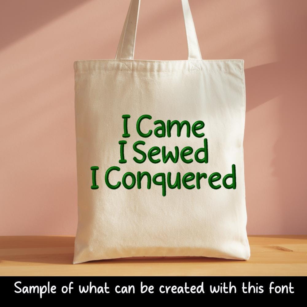 Bx Embroidery Font, Coastal Hug Script Alphabet, Native 13–125mm.