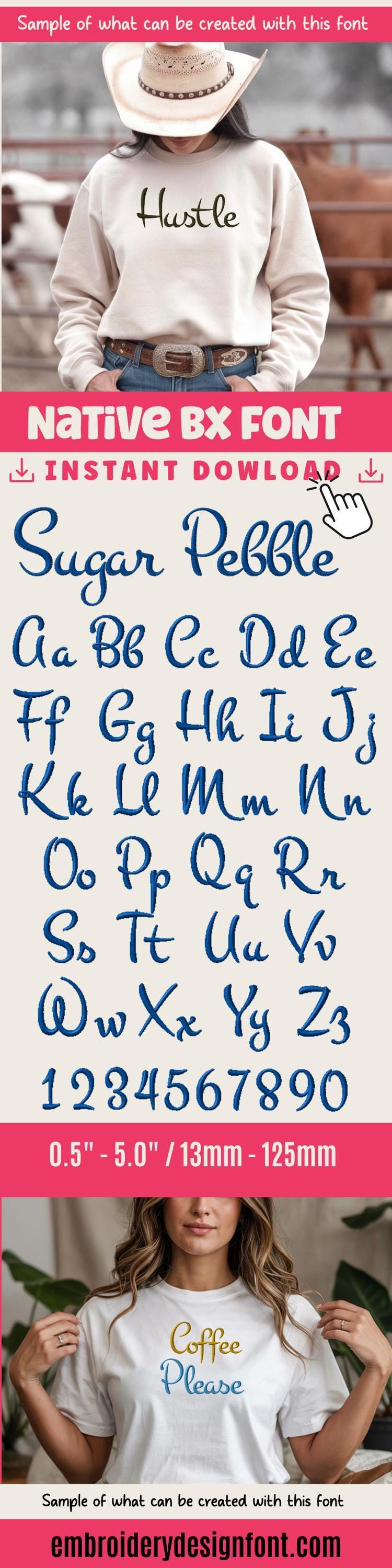 Embrilliance BX Font, Coastal Hug BX, 0.5-5" Embroidery Alphabet XL