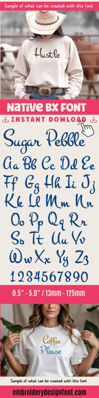 Embrilliance BX Font, Coastal Hug BX, 0.5-5" Embroidery Alphabet XL