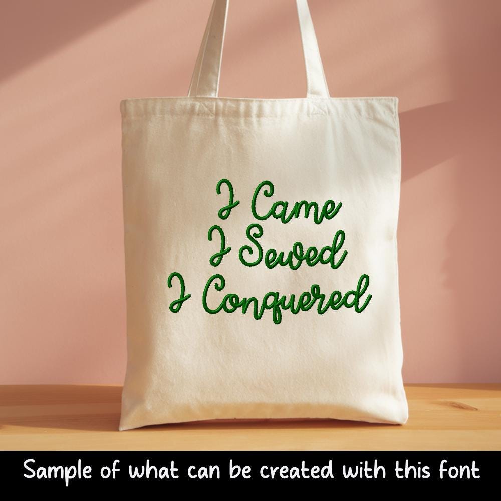 Bx Embroidery Font, Coastal Hug Native BX Script 0.5"–5" 13–125mm