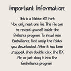BX Embroidery Font, 10-Set Native BX Embrilliance Vintage Alpha