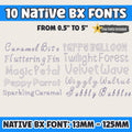 BX Embroidery Font, 10 BX Set, For Embrilliance, Scalable 13-125mm