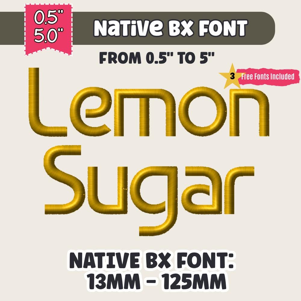BX Embroidery Font, Coastal Hug BX Native, Scalable 13-125mm Edit
