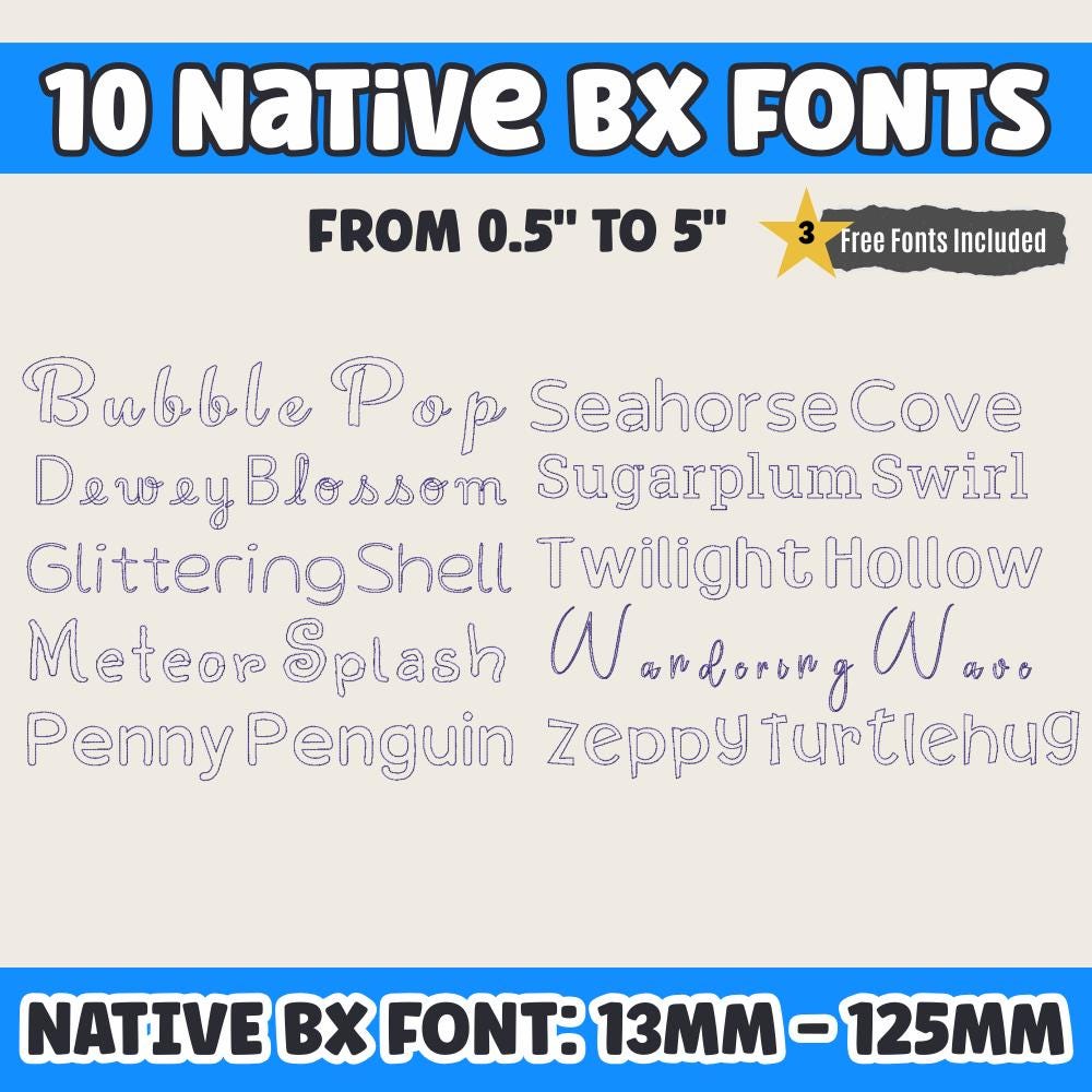 BX Embroidery Font, 10 BX Native Embrilliance Script Vintage Floral
