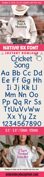 Native BX Embroidery Font Coastal Hug ObjectBased Editable 13-125mm