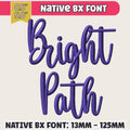BX Embroidery Font', Thick Script Cursive Edit Alphabet, 13–125mm