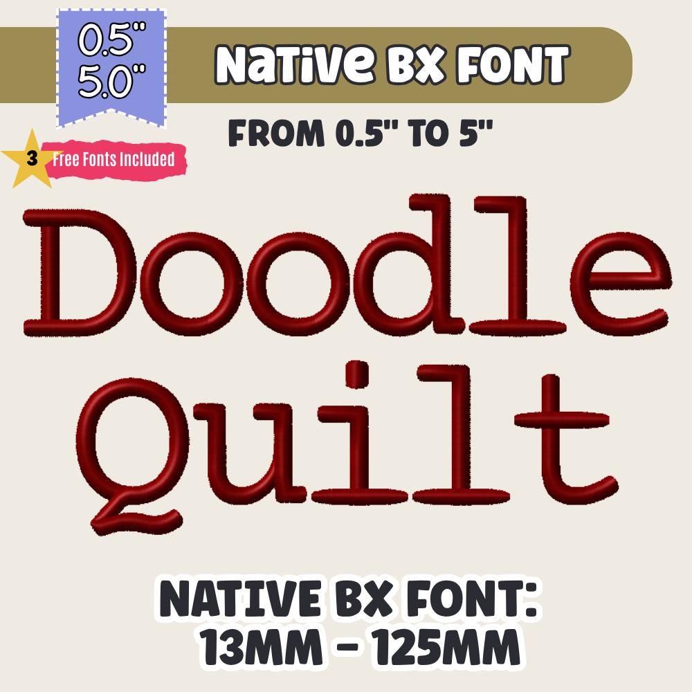 BX Embroidery Font, Coastal Hug BX5 Native 13–125mm, Embrilliance