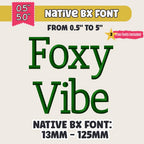 Native BX Embroidery Font, Coastal Hug Script, 13mm-125mm Editable