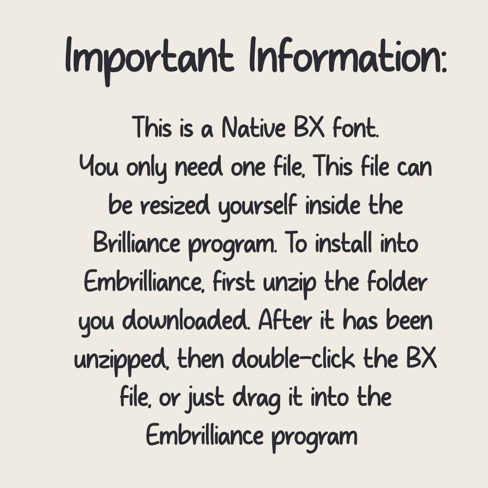 BX Embroidery Font, Frosted Fern Native+ BX Embrilliance 13-125mm.
