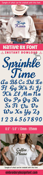 Native BX Font, Coastal Hug Resizable 0.5-5in Embroidery Alpha BX