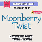 Native BX Embroidery Font, Coastal Hug BX In Embrilliance, 13-125mm