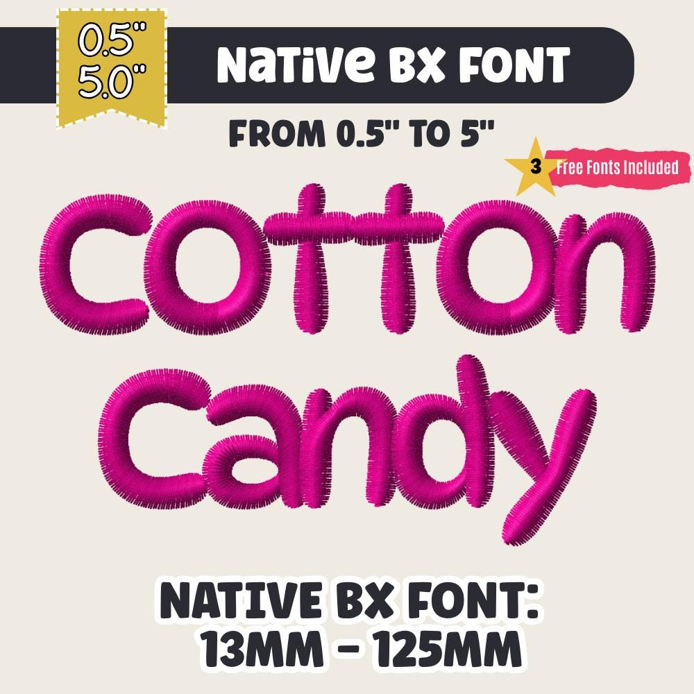 Native BX Embroidery Font, Coastal Hug Scalable Object-Based 13mm–125mm