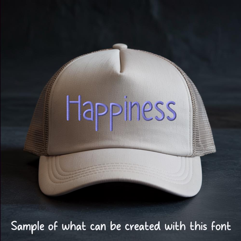 Bx Embroidery Font, Coastal Hug Script Alphabet, 13mm-125mm Native