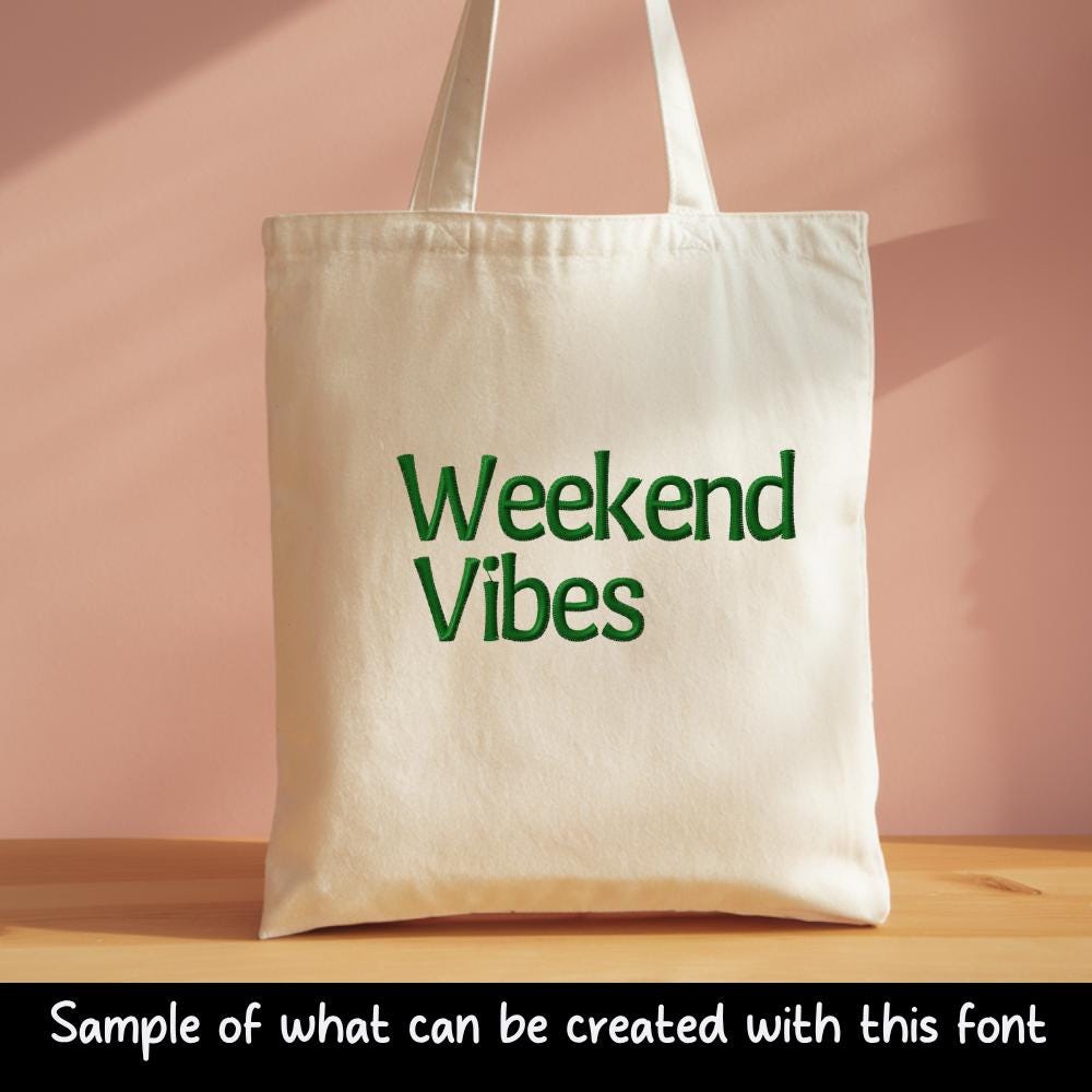 Native BX Embroidery Font Coastal Hug, Embrilliance Object-Based, 13mm–125mm