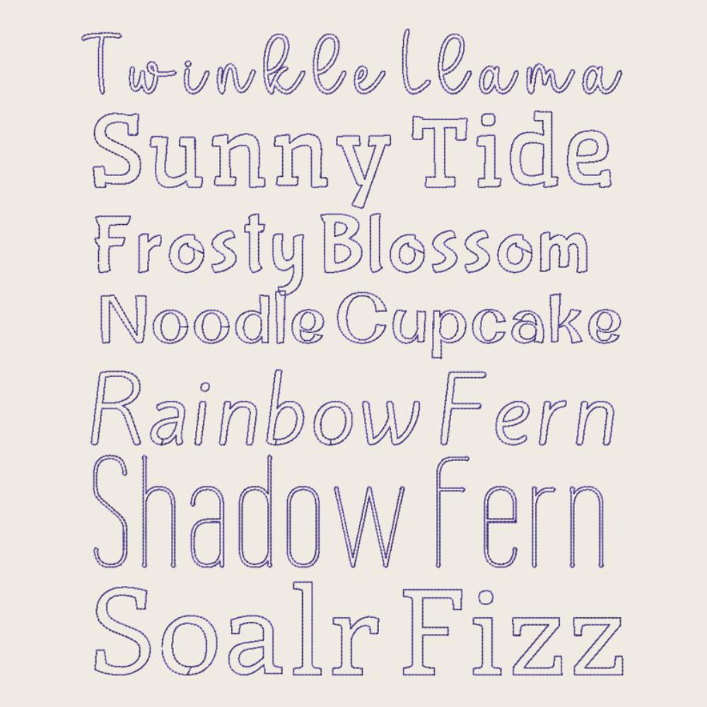 BX Embroidery Font, 7-Piece Native BX Embrilliance Vintage Script