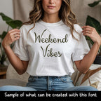 Native BX Font', Coastal Hug Embroidery Font, 0.5"–5.0" Resizable